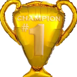 Barn Amscan Folieballong 71 cm hög – jättestor pokal med texten Champion #1