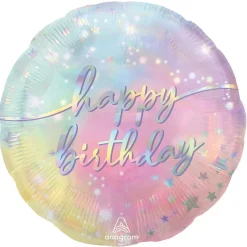 Amscan Folieballong Ø45 cm – pastellfärgad med texten Happy birthday | Barn Ballonger