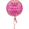 Amscan Folieballong Ø45 cm – rosa ballong med holografiska prickar – happy birthday | Barn Ballonger