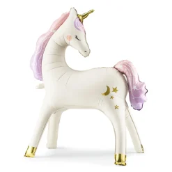 Barn PartyDeco Folieballong stående unicorn / enhörning, 95×85 cm – direkt från magiska dalen!