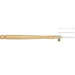 Panduro Hobby Fransk broderinål av trä, längd 14 cm. 3 nålar à 08 - 1,0 - 1,2 mm medföljer | Broderitillbehör