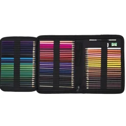 Creative Colors 72 färgpennor i fodral och 3 tillbehör – sudd, pennvässare och pennförlängare | Barn Barnpennor