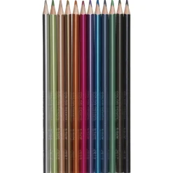 Panduro Hobby Färgpennor 12-pack Metallic, vaxbaserade pennor i metallicfärger