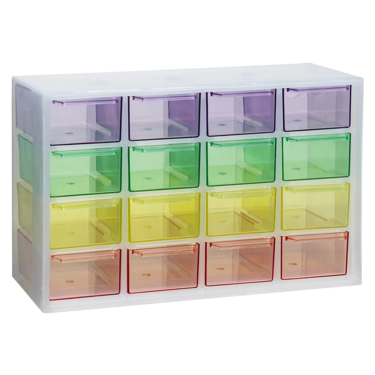 Panduro Hobby Förvaringsbyrå med 16 färgglada lådor, 22,6×8,8×14,4 cm | Plastlådor & Burkar
