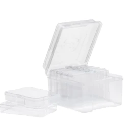 Panduro Hobby Förvaringslåda av plast, 18,5×21,5×14 cm, med 6 askar à 17×12×3 cm | Plastlådor & Burkar