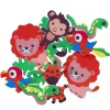 Panduro Hobby Funky Foam självhäftande dekorgummi glittrande vilda djur, 60 st. | Barn Funky Foam