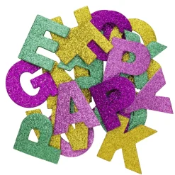 Panduro Hobby Funky Foam självhäftande dekorgummi glitterbokstäver. Längd 31 mm, A-Z, 100 st. | Barn Funky Foam