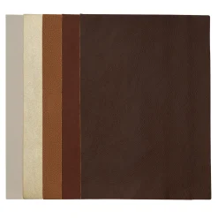 Panduro Hobby Fuskläder tillverkat av polyuretan – 15×21 cm, 5-pack brun | Läderimitation