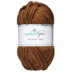 Panduro Yarn Garn Bulky Acrylic 100g brun – ett tjockt garn som ger resultat snabbt