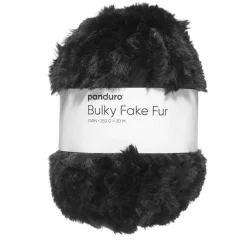 Panduro Yarn Garn Bulky Faux Fur 250g svart | Akrylgarn