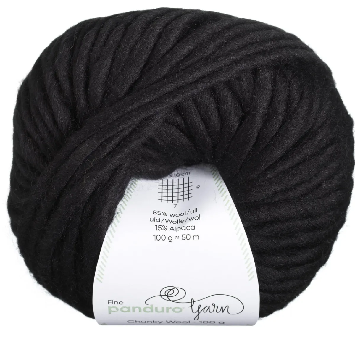 Panduro Yarn Garn Chunky Wool 100g svart | Ullgarn