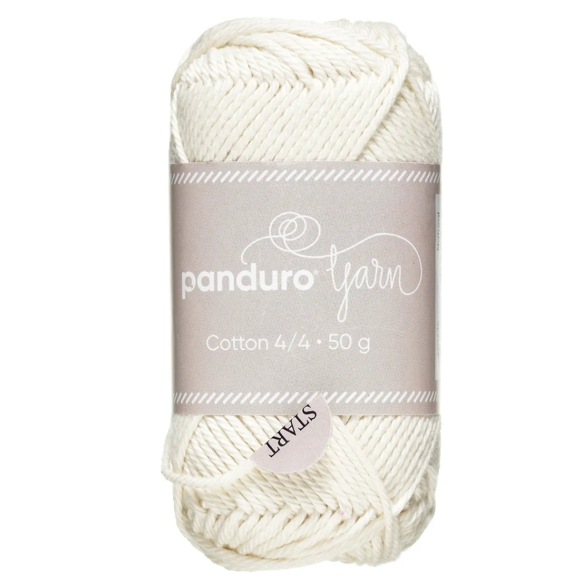 Panduro Yarn Garn Cotton 4/4 50g naturvit | Bomullsgarn