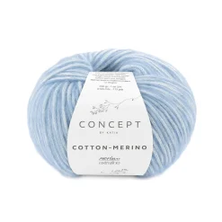 Katia Garn Cotton Merino 50g ljusblå 131 | Blandgarner