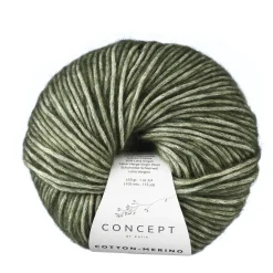 Katia Garn Cotton Merino 50g mörkgrön 122 | Blandgarner