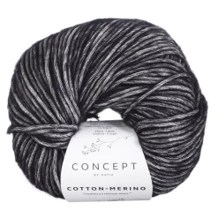 Katia Garn Cotton Merino 50g svart 108