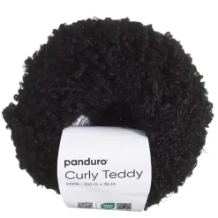 Panduro Yarn Garn Curly Teddy 50g svart | Akrylgarn