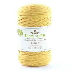 DMC Garn Eco Vita 4 250g – gul 09 | Bomullsgarn