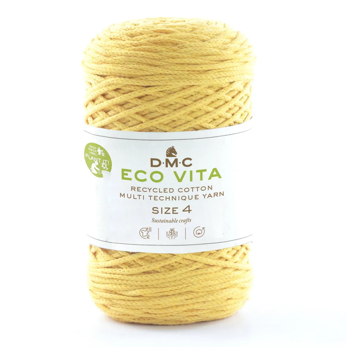 DMC Garn Eco Vita 4 250g – gul 09 | Bomullsgarn
