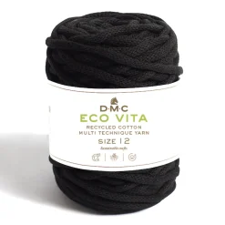 DMC Garn Eco Vita 12 250g – svart 02 | Bomullsgarn