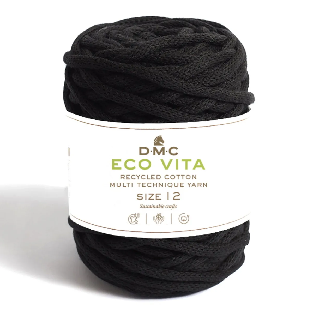 DMC Garn Eco Vita 12 250g – svart 02 | Bomullsgarn
