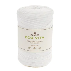 DMC Garn Eco Vita Tape Yarn bandgarn 250g vit