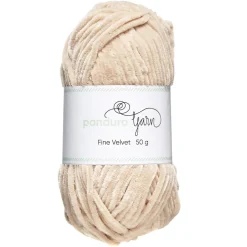 Panduro Yarn Garn Fine Velvet 50g beige – sammetslent och himmelskt mjukt garn | Akrylgarn