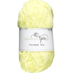 Panduro Yarn Garn Fine Velvet 50g ljusgul – sammetslent och himmelskt mjukt garn | Akrylgarn