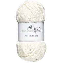 Panduro Yarn Garn Fine Velvet 50g naturvit – sammetslent och himmelskt mjukt garn