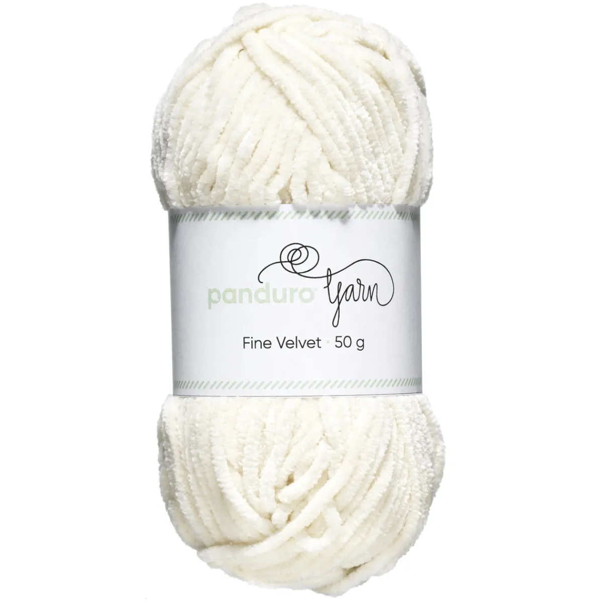 Panduro Yarn Garn Fine Velvet 50g naturvit – sammetslent och himmelskt mjukt garn