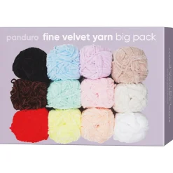 Panduro Yarn Garn Fine Velvet Mixpack, 12 små nystan à 25 g | Akrylgarn
