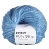 Panduro Yarn Garn Fluffy Glitter 50g blå | Akrylgarn