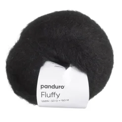 Panduro Yarn Garn Fluffy 50g svart | Akrylgarn