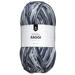 Järbo Garn Bambu Raggi 50g blåmelerat – 17212 Rockyblue print | Ullgarn