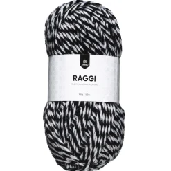 Järbo Garn Raggi 100g svart/vit – Black & white mouliné 1568