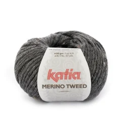 Katia Garn Merino Tweed 50g mörkgrå – 308 Dark grey | Ullgarn