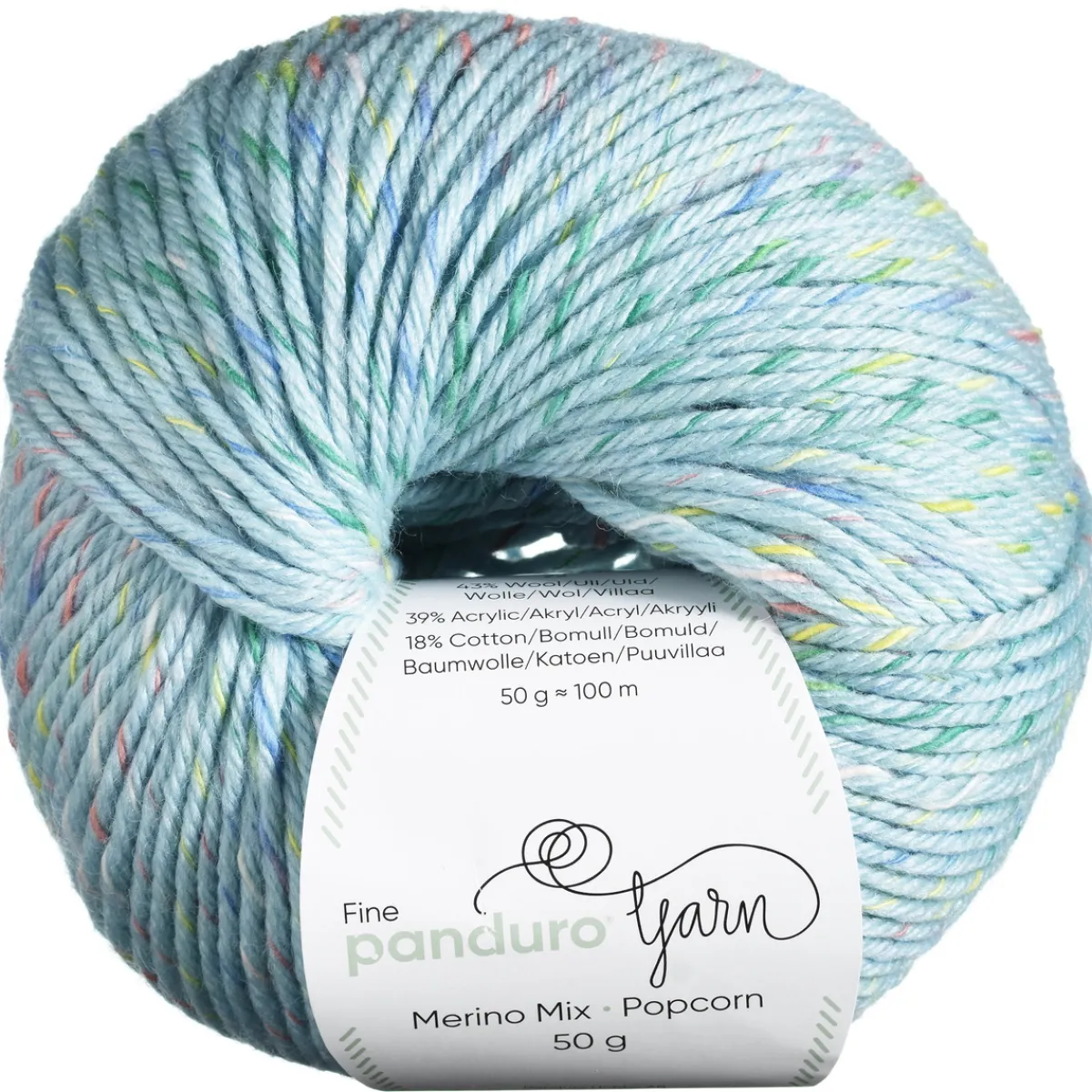 Panduro Yarn Garn Merino Mix Popcorn 50g ljusblå | Ullgarn