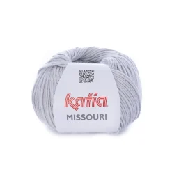 Katia Garn Missouri 50g ljusgrå | Bomullsgarn