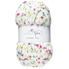 Panduro Yarn Garn Popkorn Velvet 100g neon prick – vitt garn med massor av lekfulla färgprickar