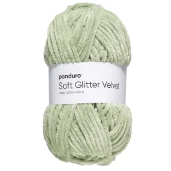 Panduro Yarn Garn Soft Glitter Velvet 100g grön | Akrylgarn