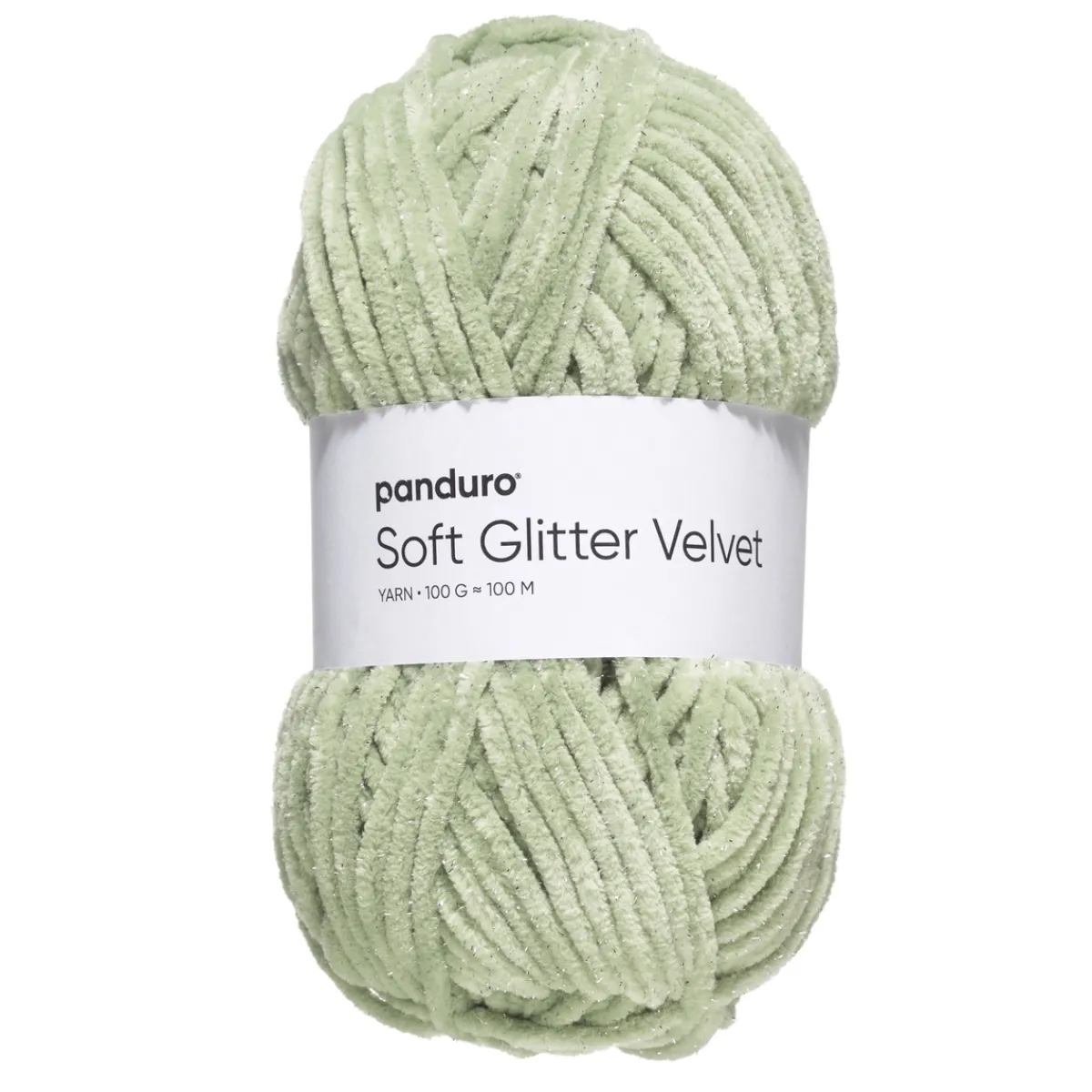 Panduro Yarn Garn Soft Glitter Velvet 100g grön | Akrylgarn