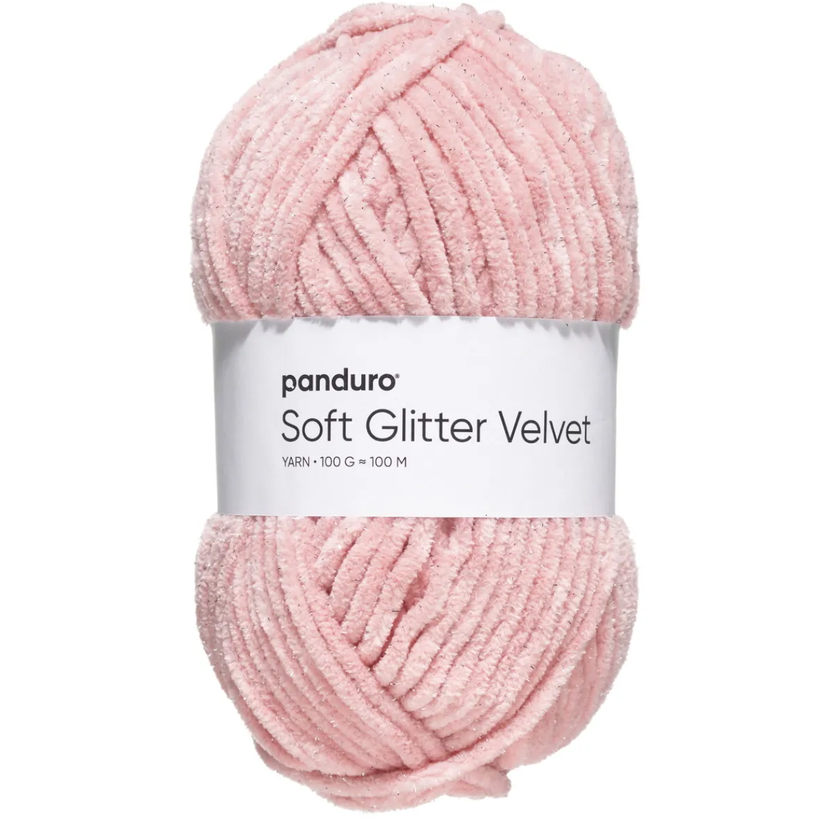 Panduro Yarn Garn Soft Glitter Velvet 100g rosa