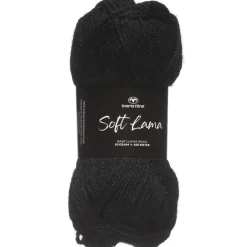Svarta Fåret Garn Soft Lama 50g svart – Pitch black 01