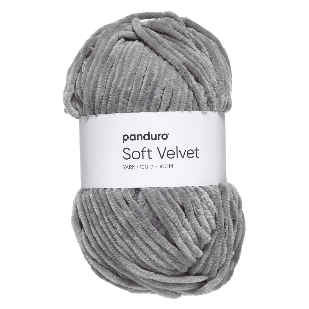 Panduro Yarn Garn Soft Velvet 100g grå | Akrylgarn