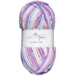 Panduro Yarn Garn Soft Velvet 100g ljus pastell – garn i mjuka regnbågsskiftningar | Akrylgarn