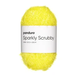 Panduro Yarn Garn Sparkly Scrubby 50g gul