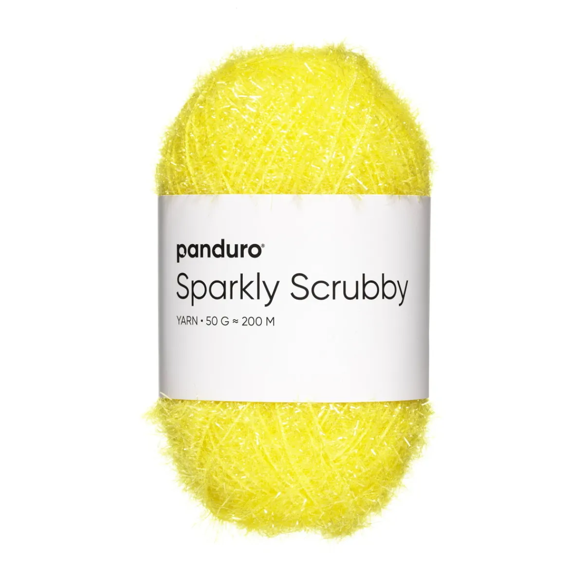 Panduro Yarn Garn Sparkly Scrubby 50g gul