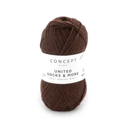 Katia Garn United Socks 25g mörkbrun | Ullgarn