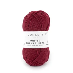 Katia Garn United Socks 25g vinröd | Ullgarn
