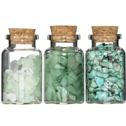 Panduro Hobby Gemstones halvädelstenar till dekoration, 3-pack grönt tema | Naturmaterial