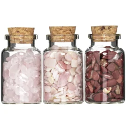 Panduro Hobby Gemstones halvädelstenar till dekoration, 3-pack rosa& rött tema | Naturmaterial
